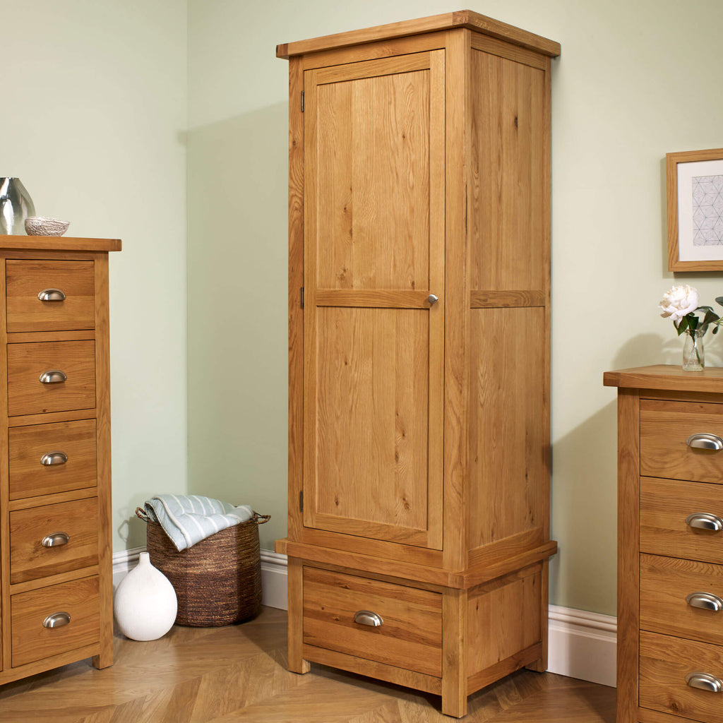 Woburn Oak 1 Door 1 Drawer Wardrobe