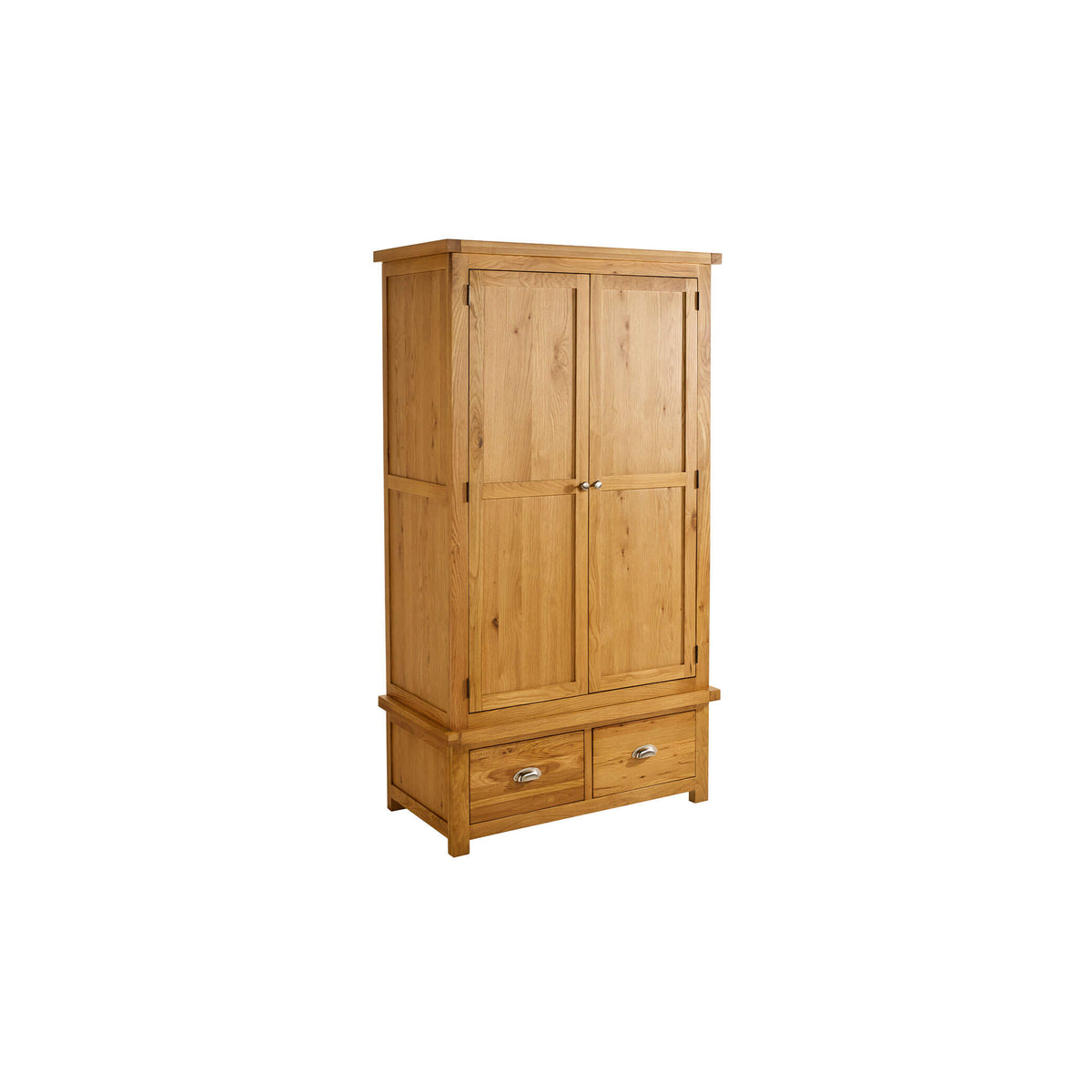 Woburn Oak 2 Door 2 Drawer Wardrobe Front