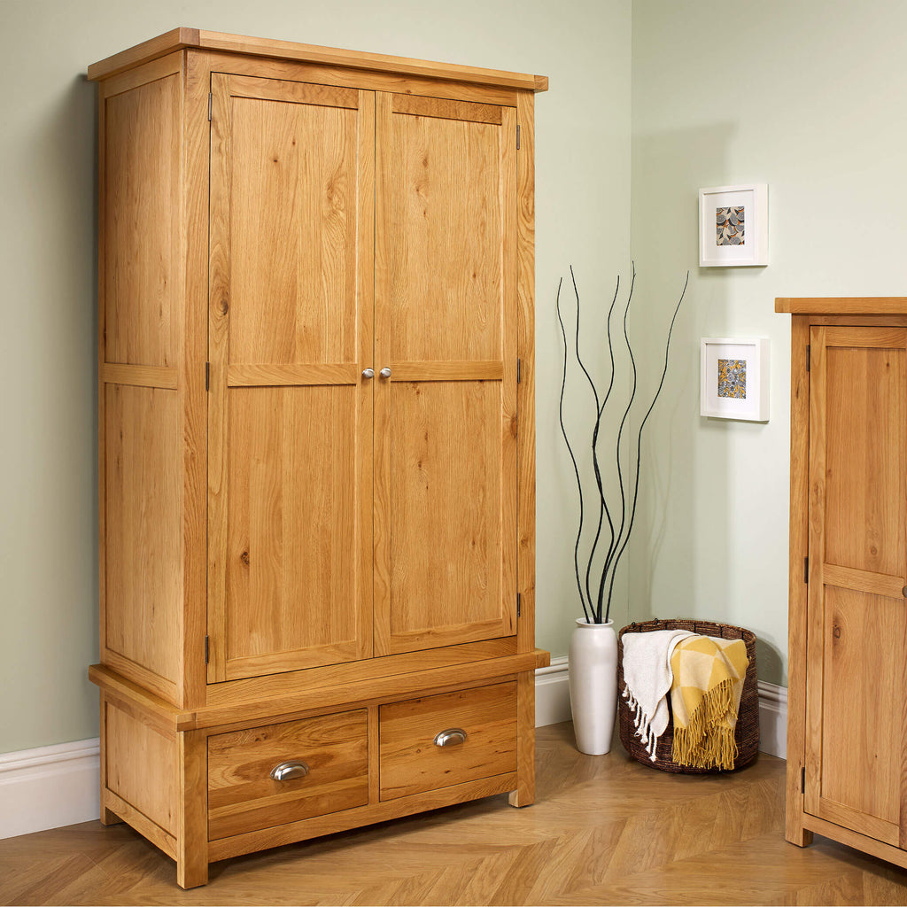 Woburn Oak 2 Door 2 Drawer Wardrobe