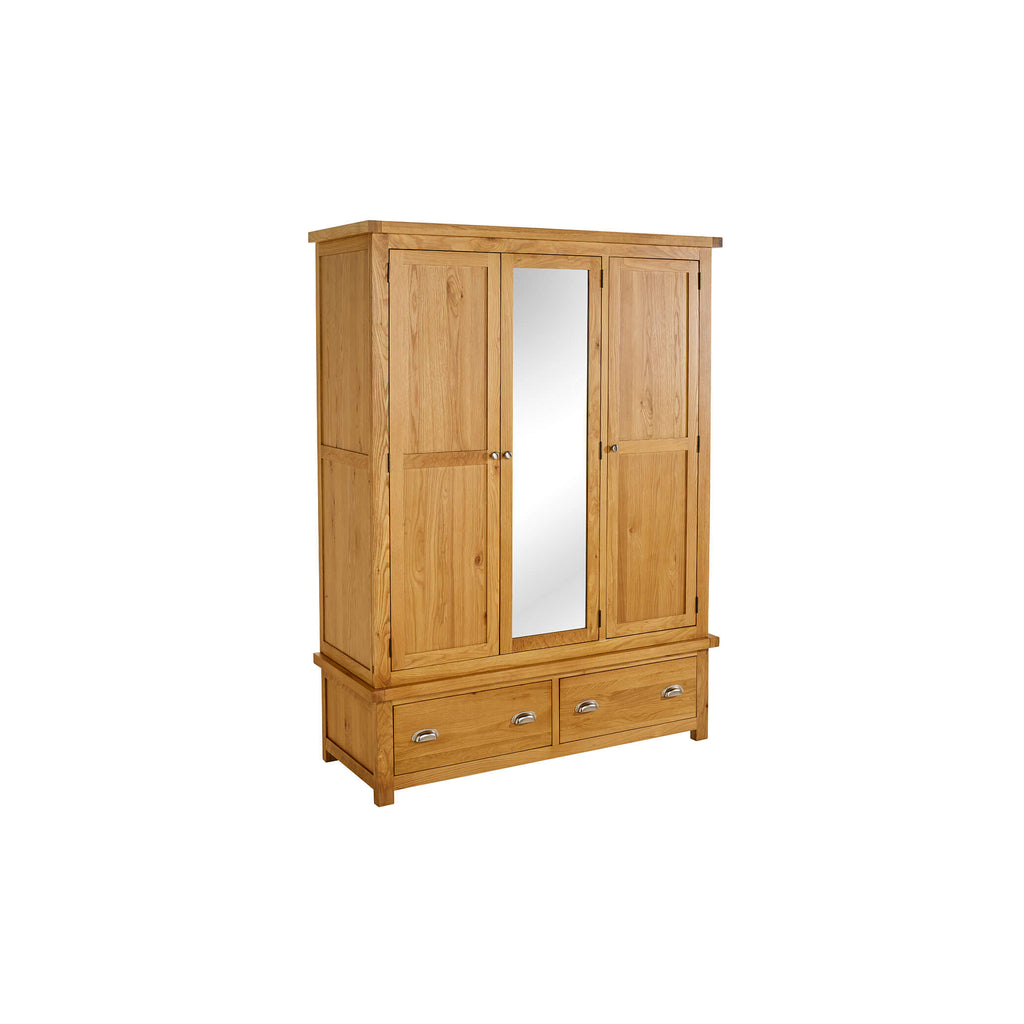 Woburn Oak 3 Door 2 Drawer Wardrobe Side