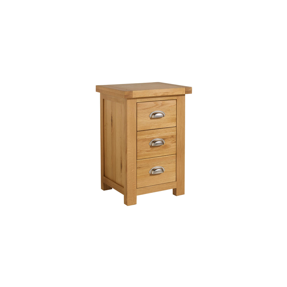 Woburn Oak 3 Drawer Bedside Side