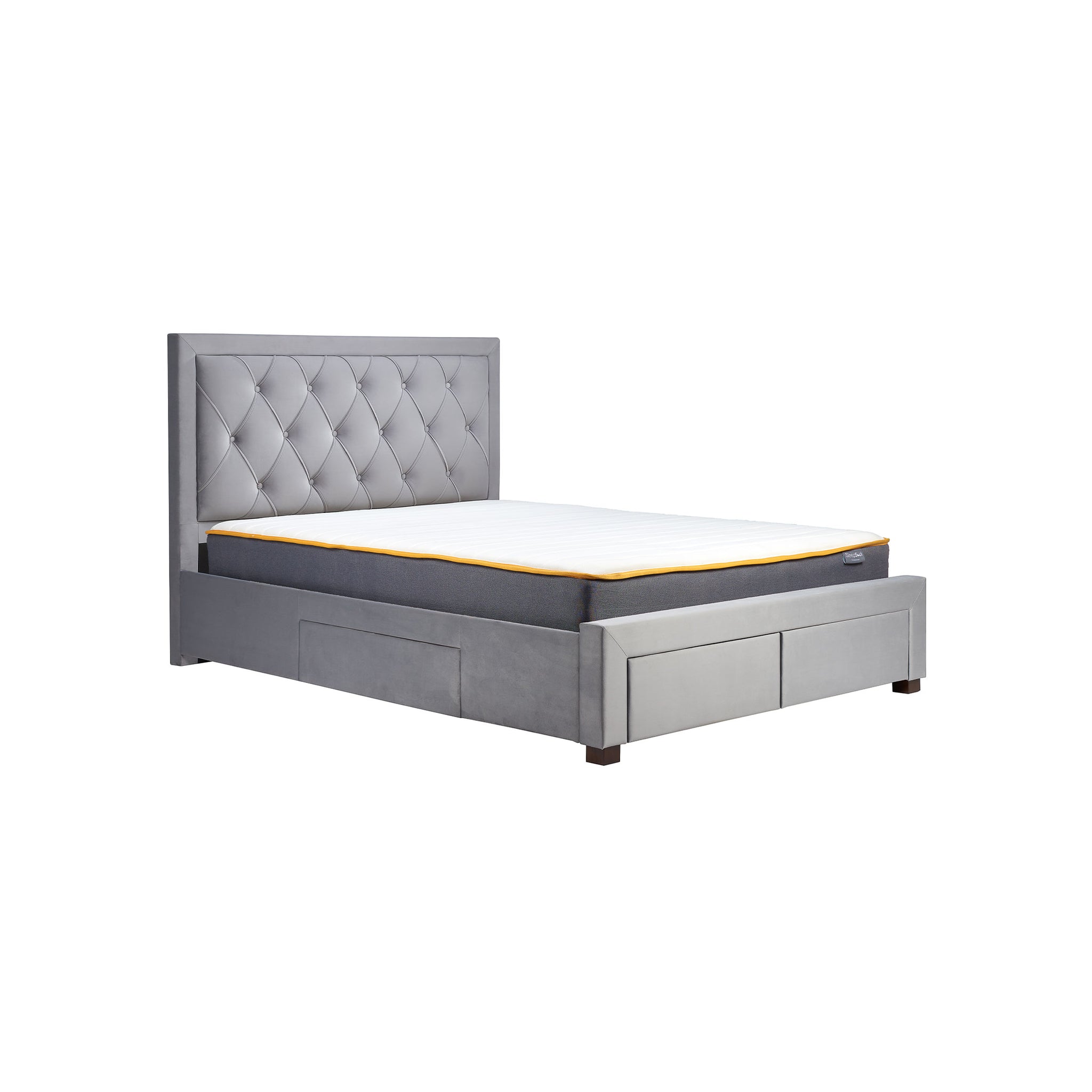 Woodbury grey fabric bed frame hotsell